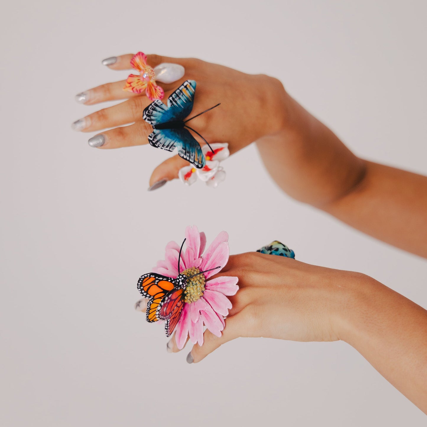 Blue butterfly ring