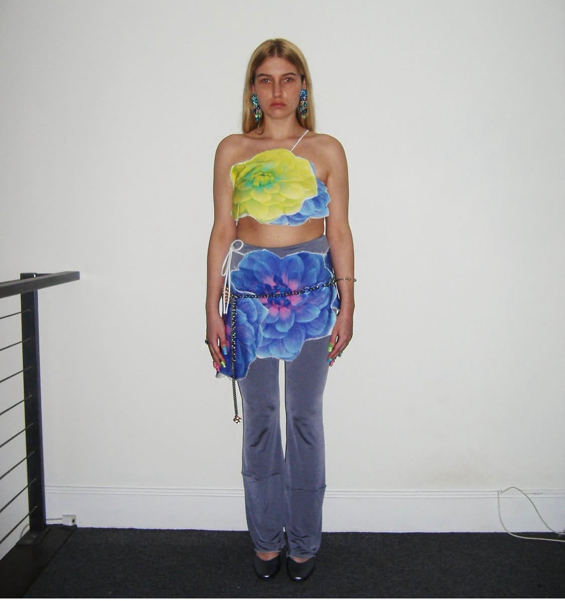 Blue / Purple distressed flower skirt (individual)