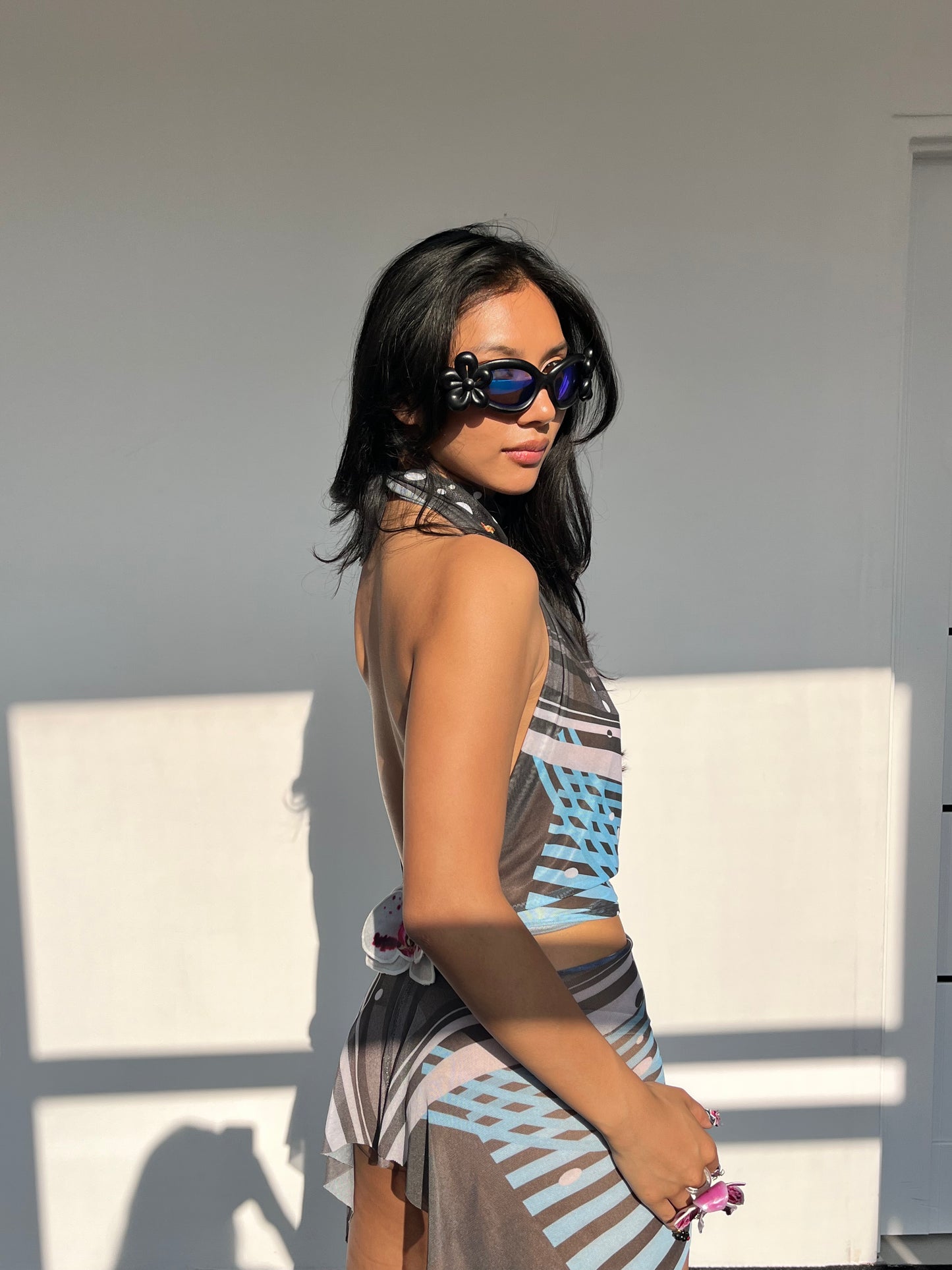 Somewhere in Space Halter mini dress