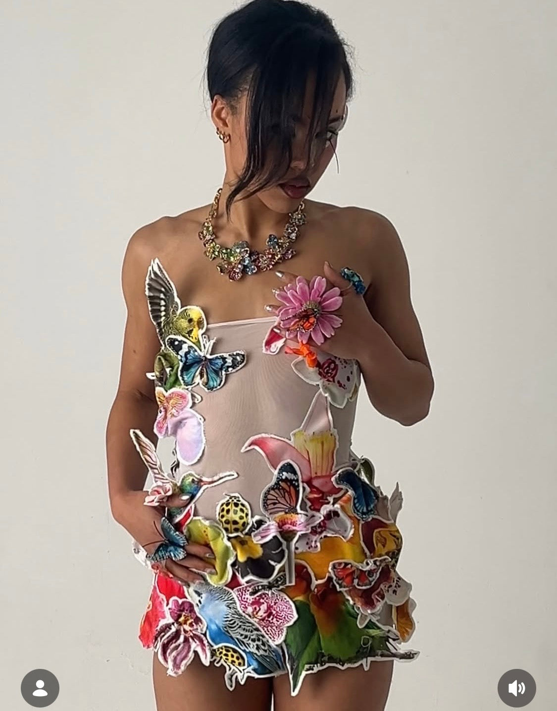 Monarch and coneflower ring