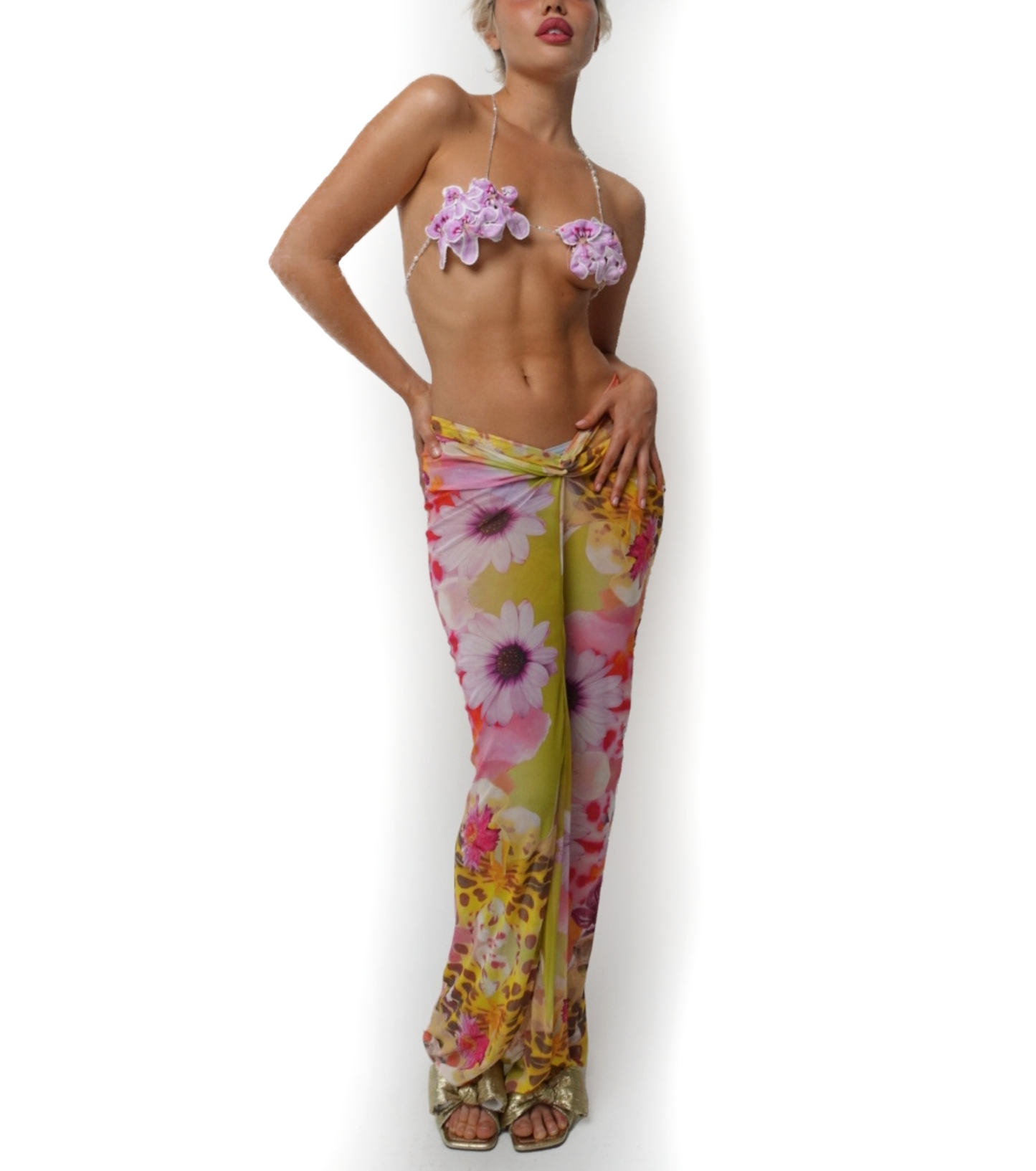 Twister ruched maxi skirt