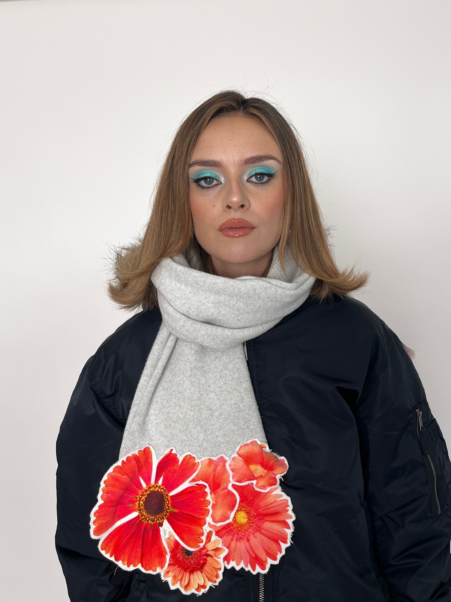 Coral knit scarf