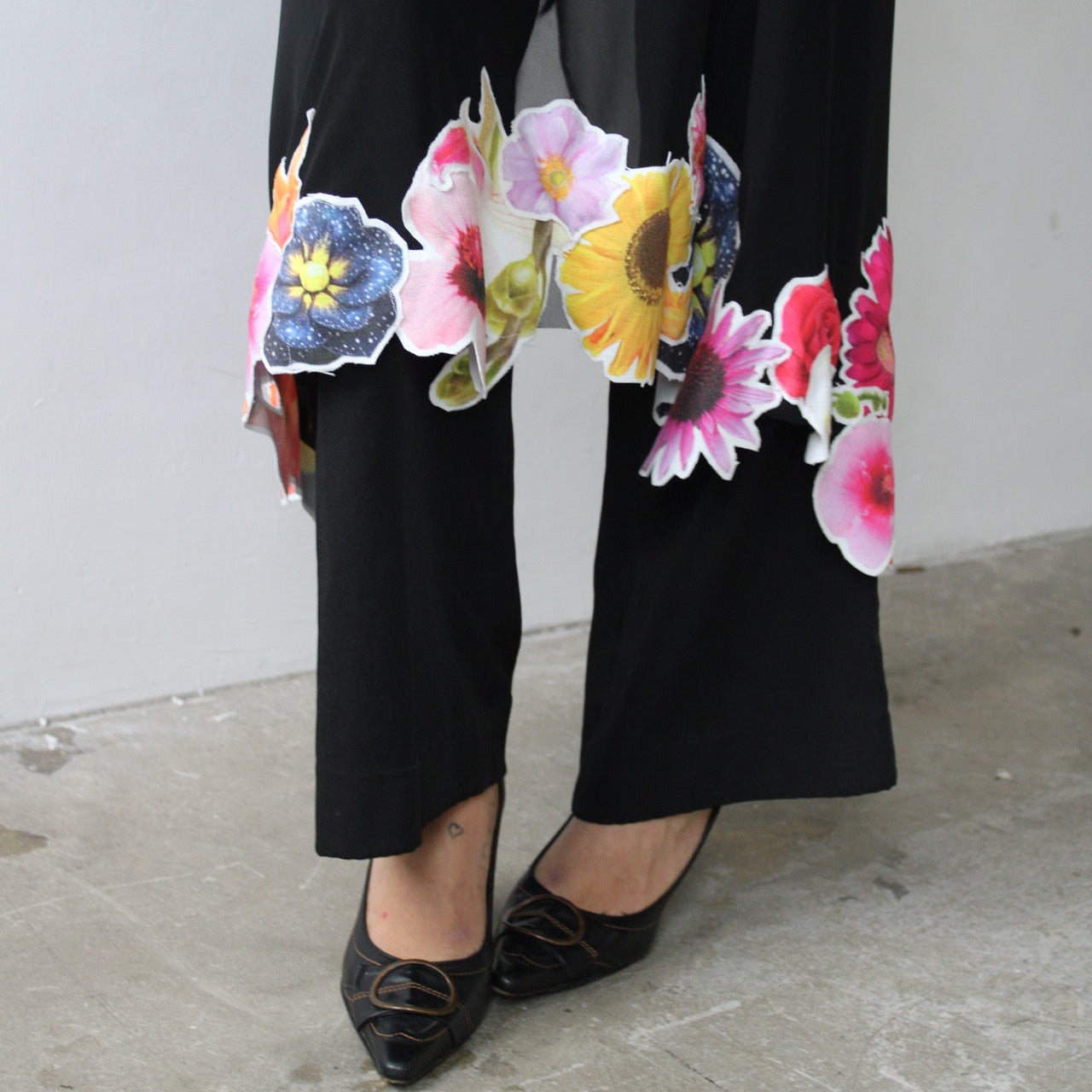 Sheer black stickerbook skirt