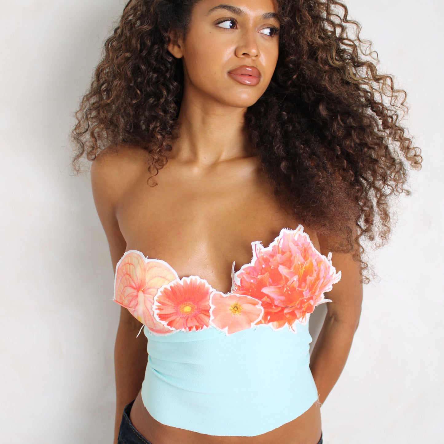 Coral Aqua tube top