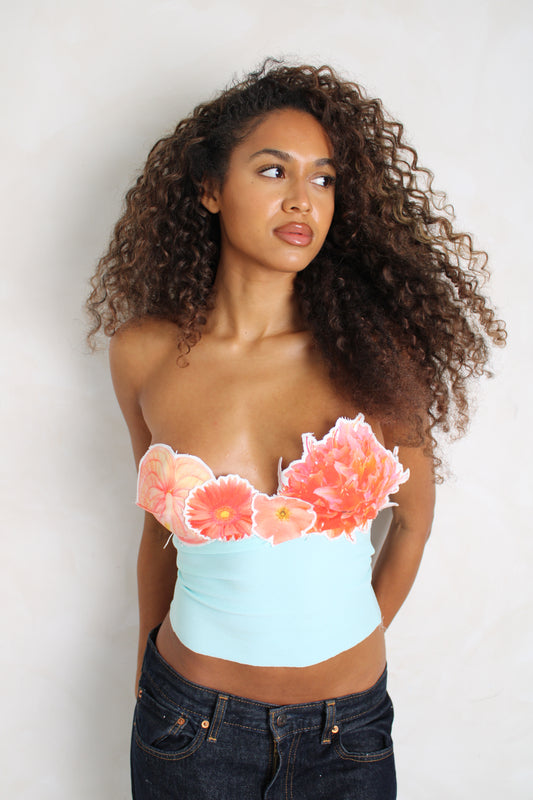 Coral Aqua tube top