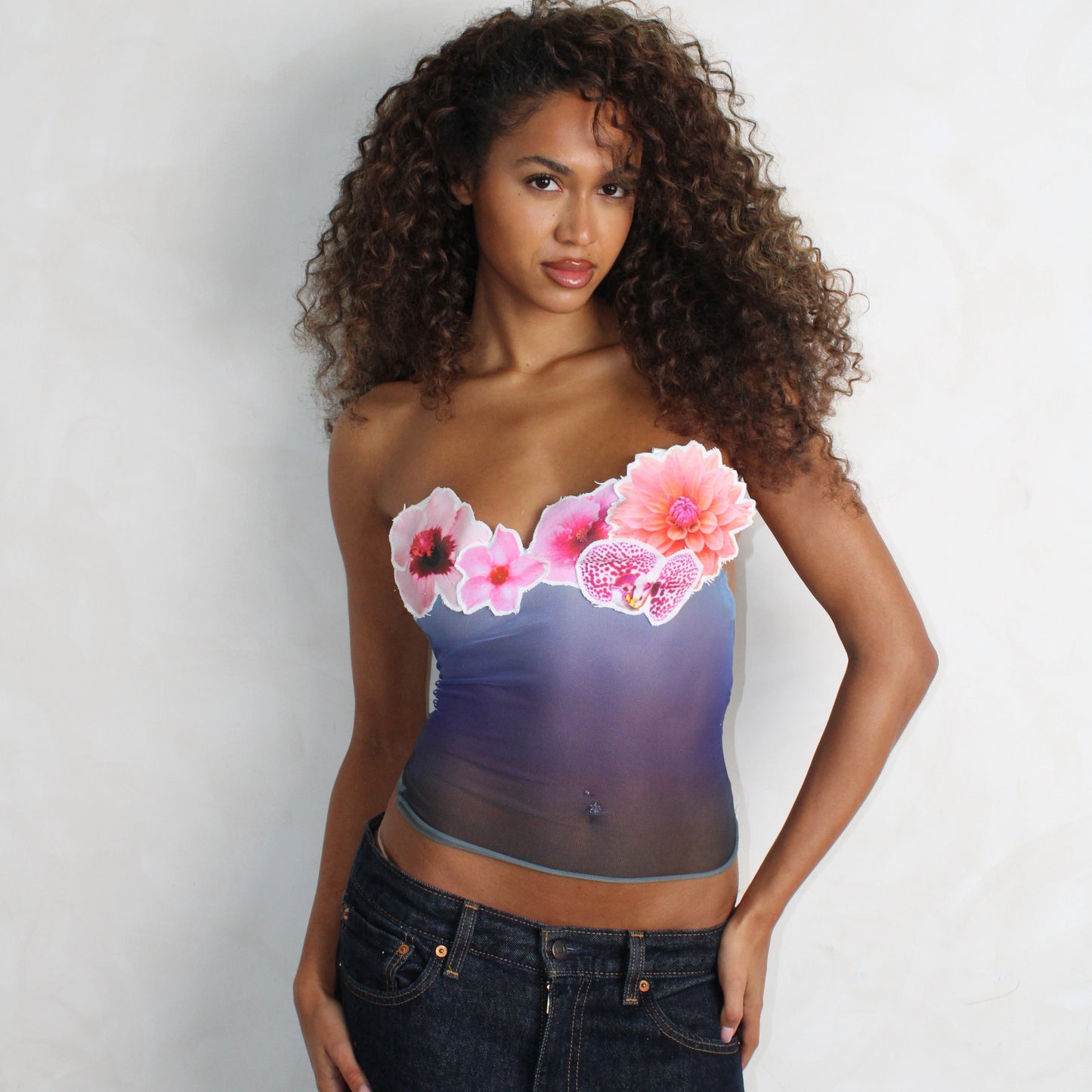 Midnight pink ombré tube top