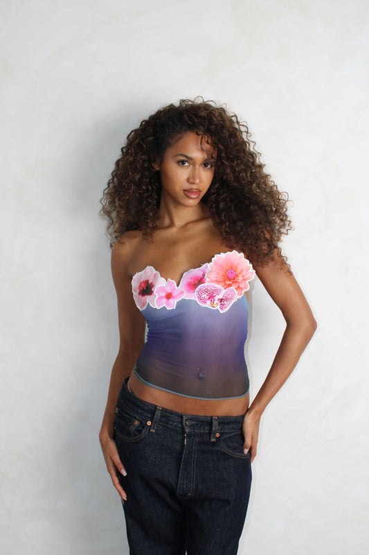 Midnight pink ombré tube top