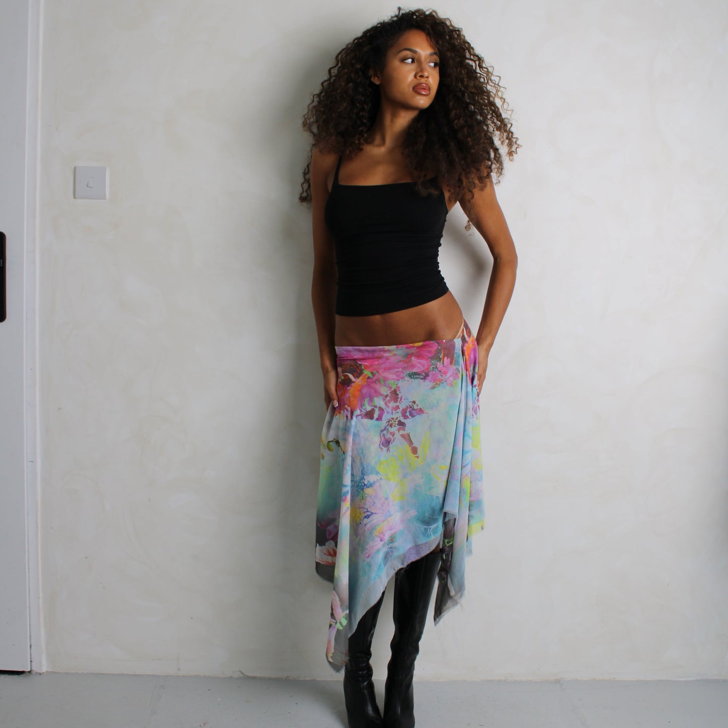 Washed out asymmetric fairy skirt