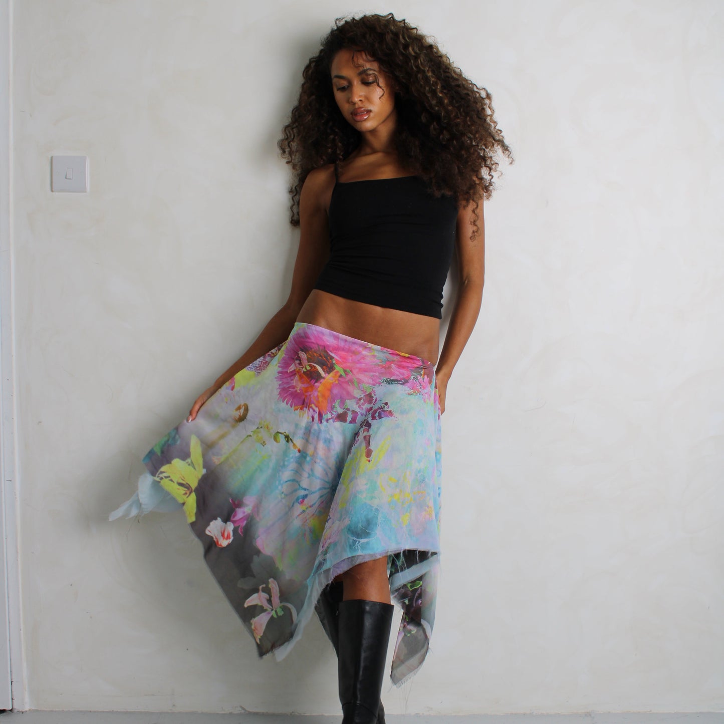 Washed out asymmetric fairy skirt