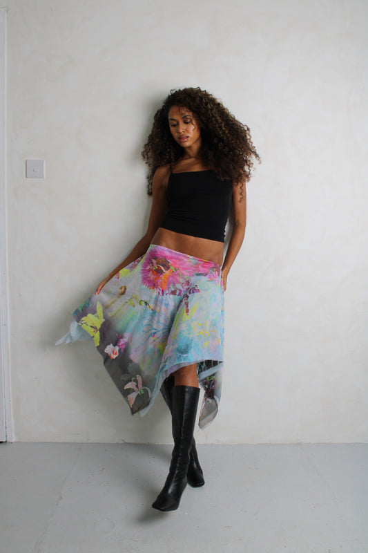 Washed out asymmetric fairy skirt