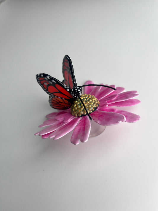 Monarch and coneflower ring
