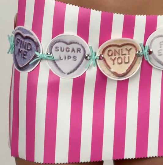 Love hearts Leather belt