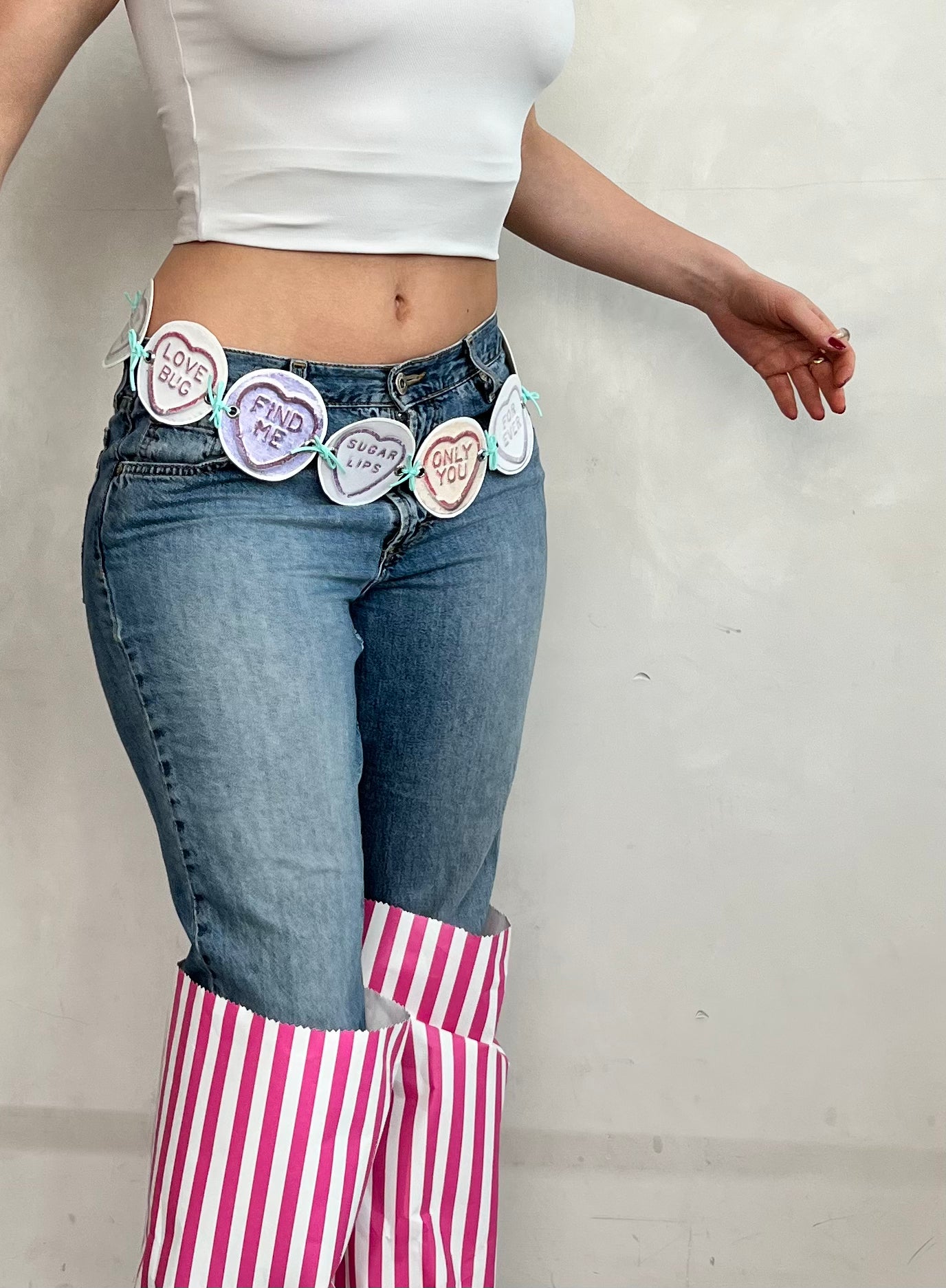 Love hearts Leather belt