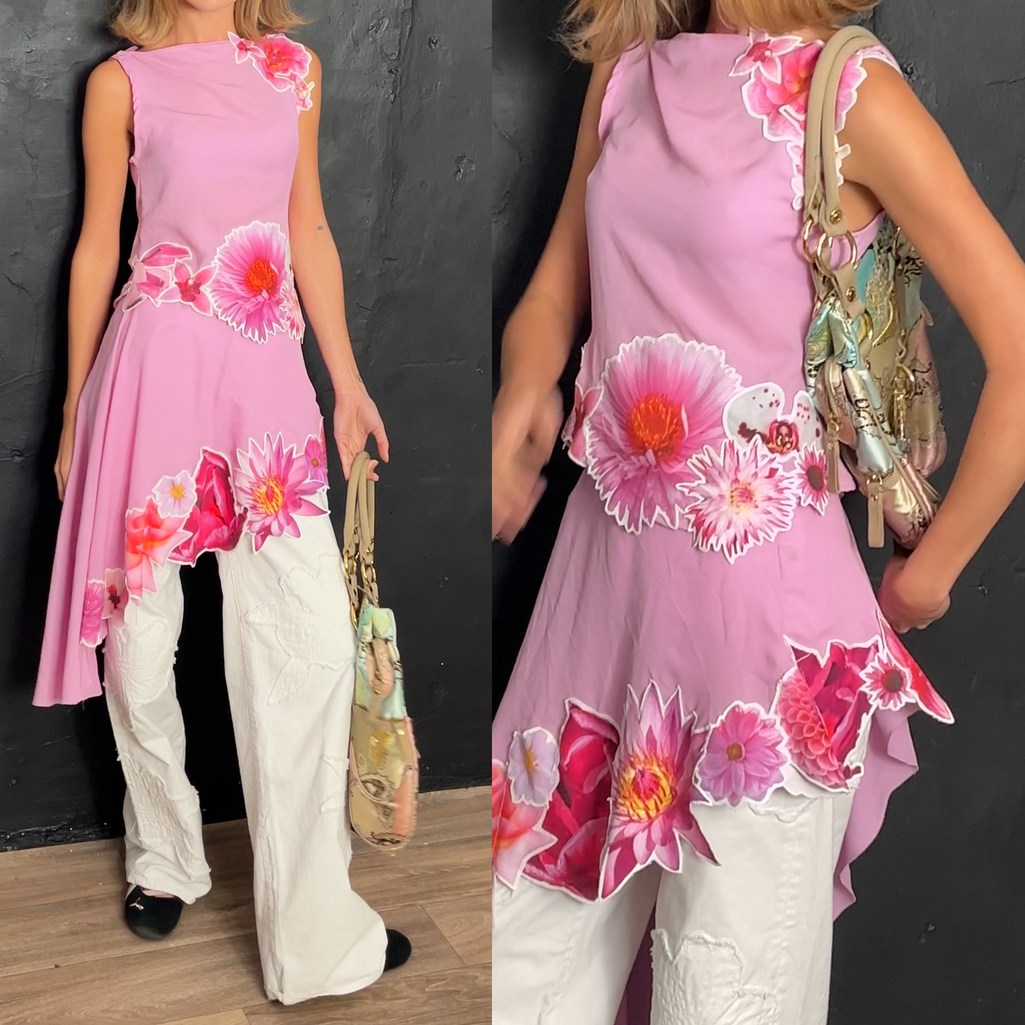 Petal pink flower top / skirt