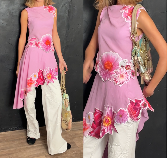 Pink sticker book top / skirt